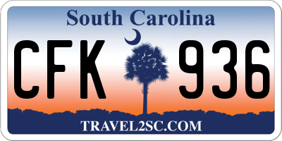 SC license plate CFK936