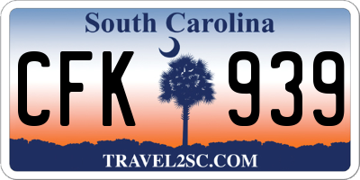 SC license plate CFK939