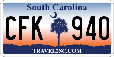 SC license plate CFK940