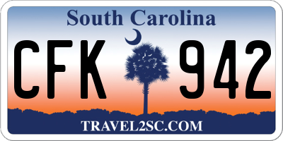 SC license plate CFK942