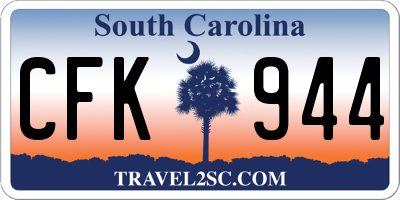 SC license plate CFK944