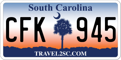 SC license plate CFK945