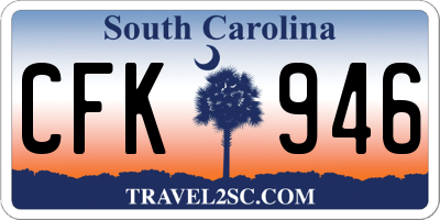 SC license plate CFK946