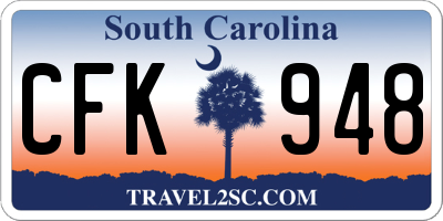 SC license plate CFK948