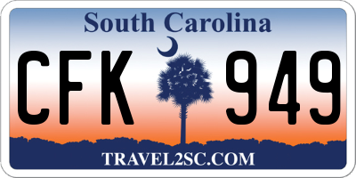 SC license plate CFK949