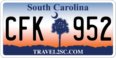SC license plate CFK952