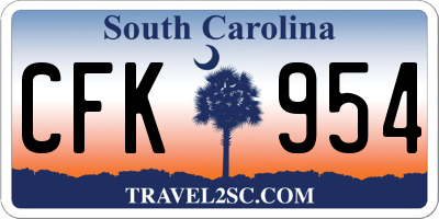 SC license plate CFK954
