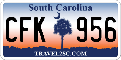 SC license plate CFK956