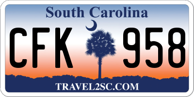 SC license plate CFK958
