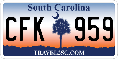 SC license plate CFK959
