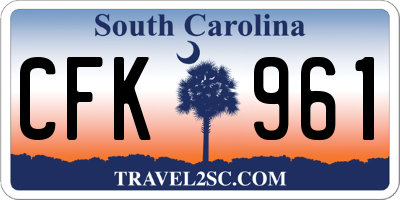 SC license plate CFK961