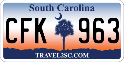 SC license plate CFK963