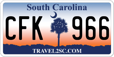 SC license plate CFK966