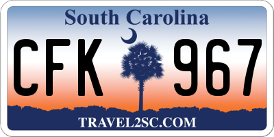SC license plate CFK967