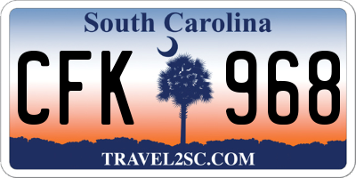 SC license plate CFK968