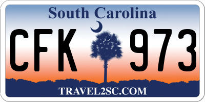SC license plate CFK973