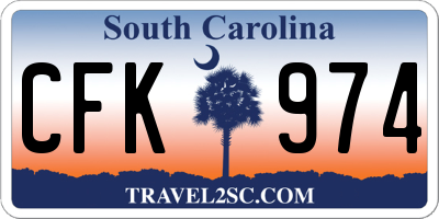 SC license plate CFK974
