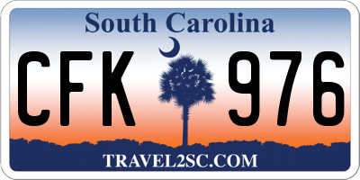 SC license plate CFK976