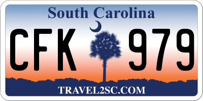 SC license plate CFK979