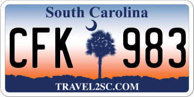 SC license plate CFK983