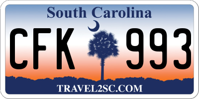 SC license plate CFK993