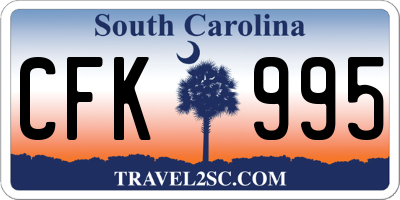 SC license plate CFK995