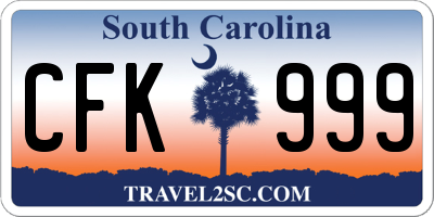 SC license plate CFK999