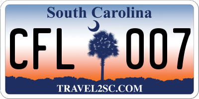 SC license plate CFL007