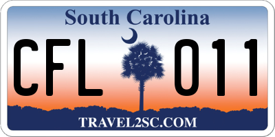 SC license plate CFL011
