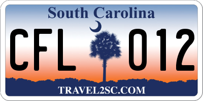 SC license plate CFL012