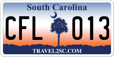 SC license plate CFL013