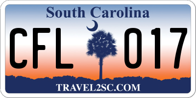 SC license plate CFL017