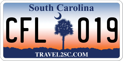 SC license plate CFL019