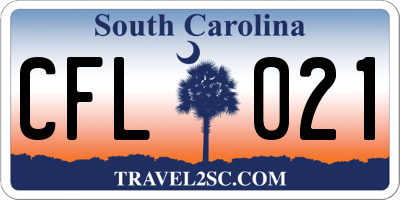 SC license plate CFL021