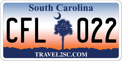 SC license plate CFL022