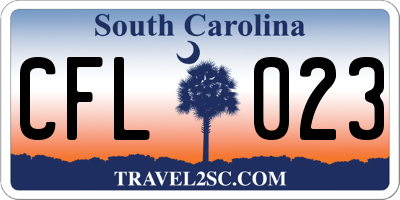 SC license plate CFL023