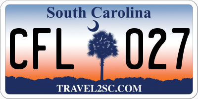 SC license plate CFL027