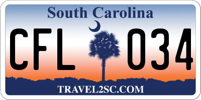 SC license plate CFL034