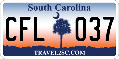 SC license plate CFL037