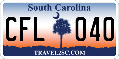 SC license plate CFL040