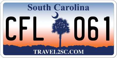 SC license plate CFL061
