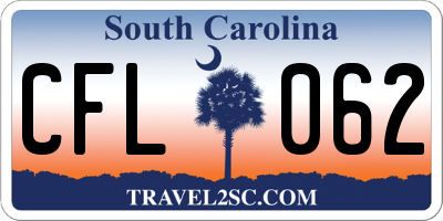 SC license plate CFL062
