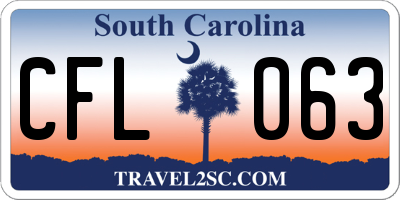 SC license plate CFL063