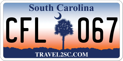 SC license plate CFL067