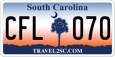 SC license plate CFL070