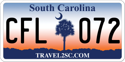 SC license plate CFL072