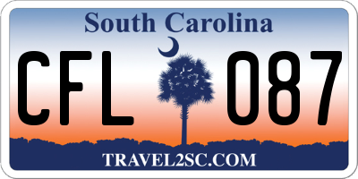 SC license plate CFL087