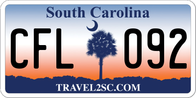 SC license plate CFL092