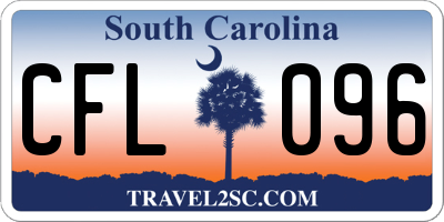 SC license plate CFL096