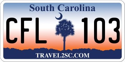 SC license plate CFL103